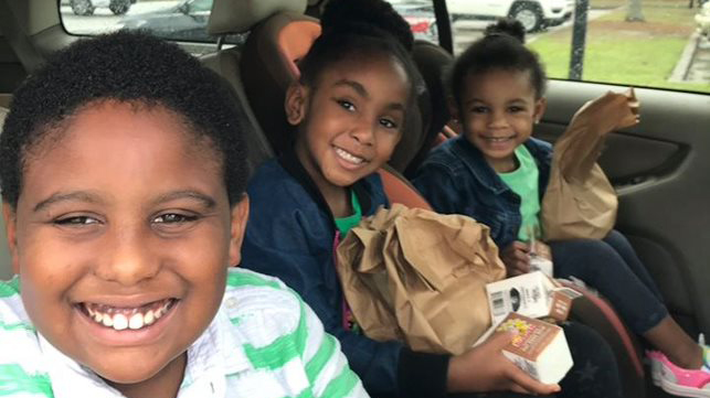 children with food