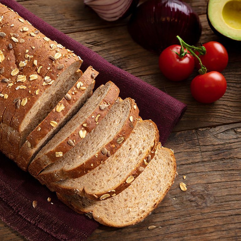 whole grain bread and veggies