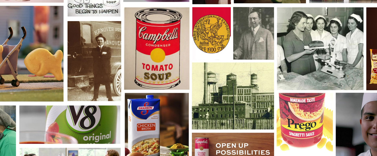Campbell's Company historical archive showing evolution of American food branding