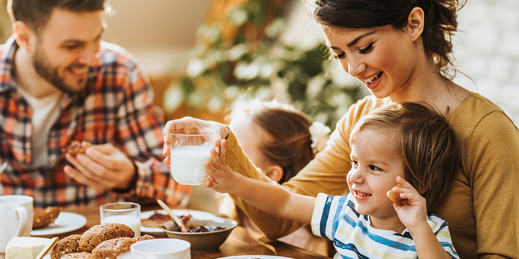 family eating together