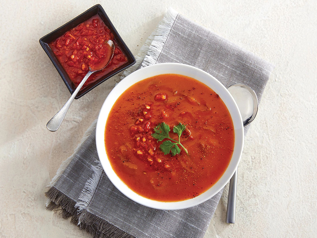 Moroccan Smoky Tomato & Harissa Soup