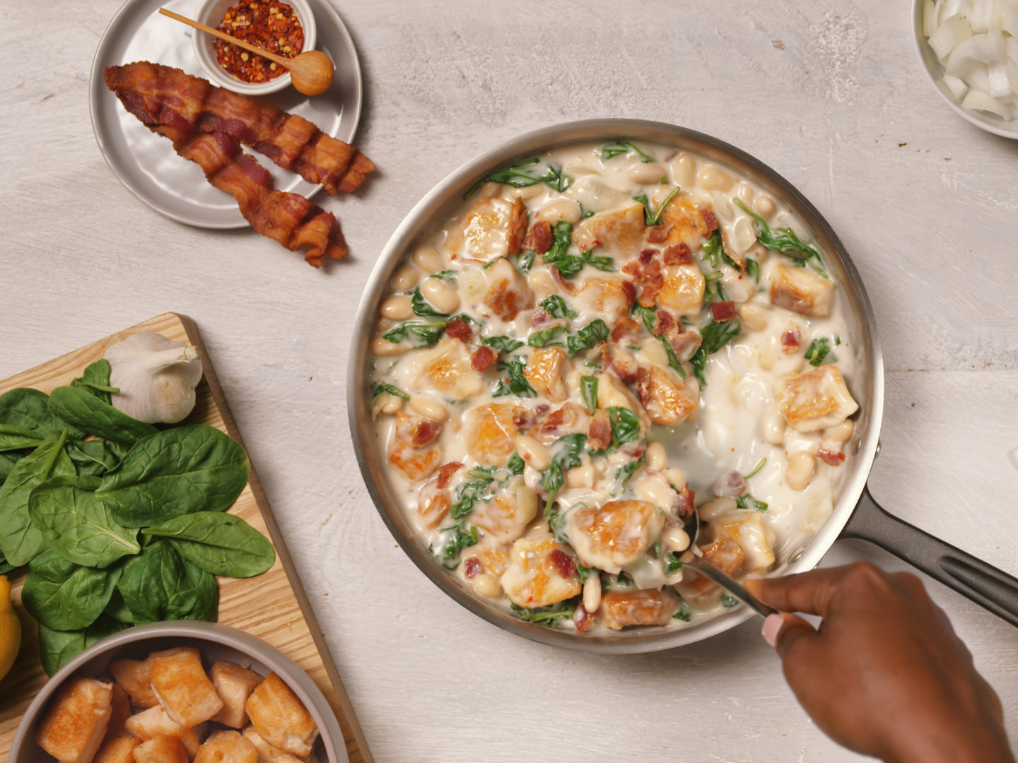ith Spinach & Bacon