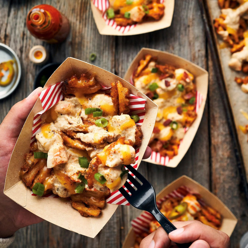 Chunky Old Bay Clam Chowder Loaded Old Bay Crab Fries