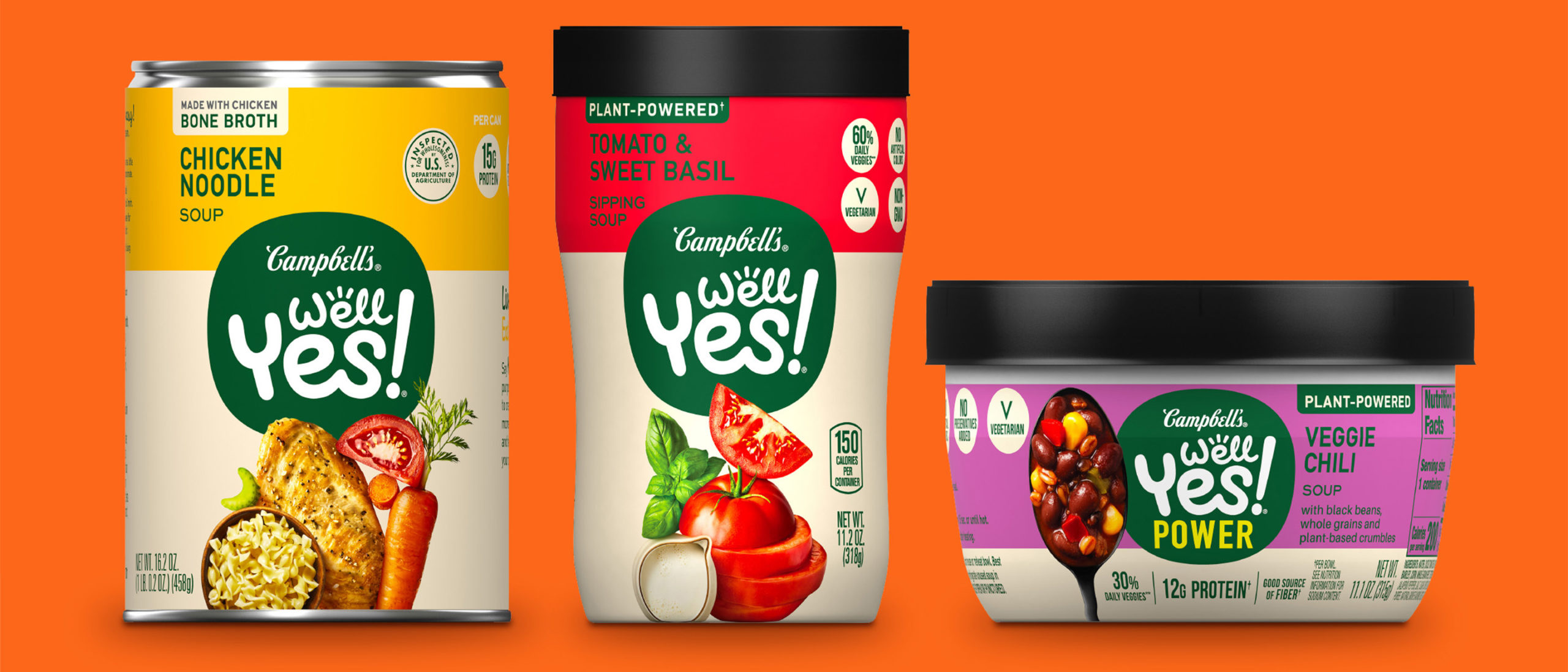 Campbell's Well Yes! soup, sipping soup, and POWER soup bowl