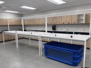 Newly installed aquaponics lab in South Western School District’s middle school.