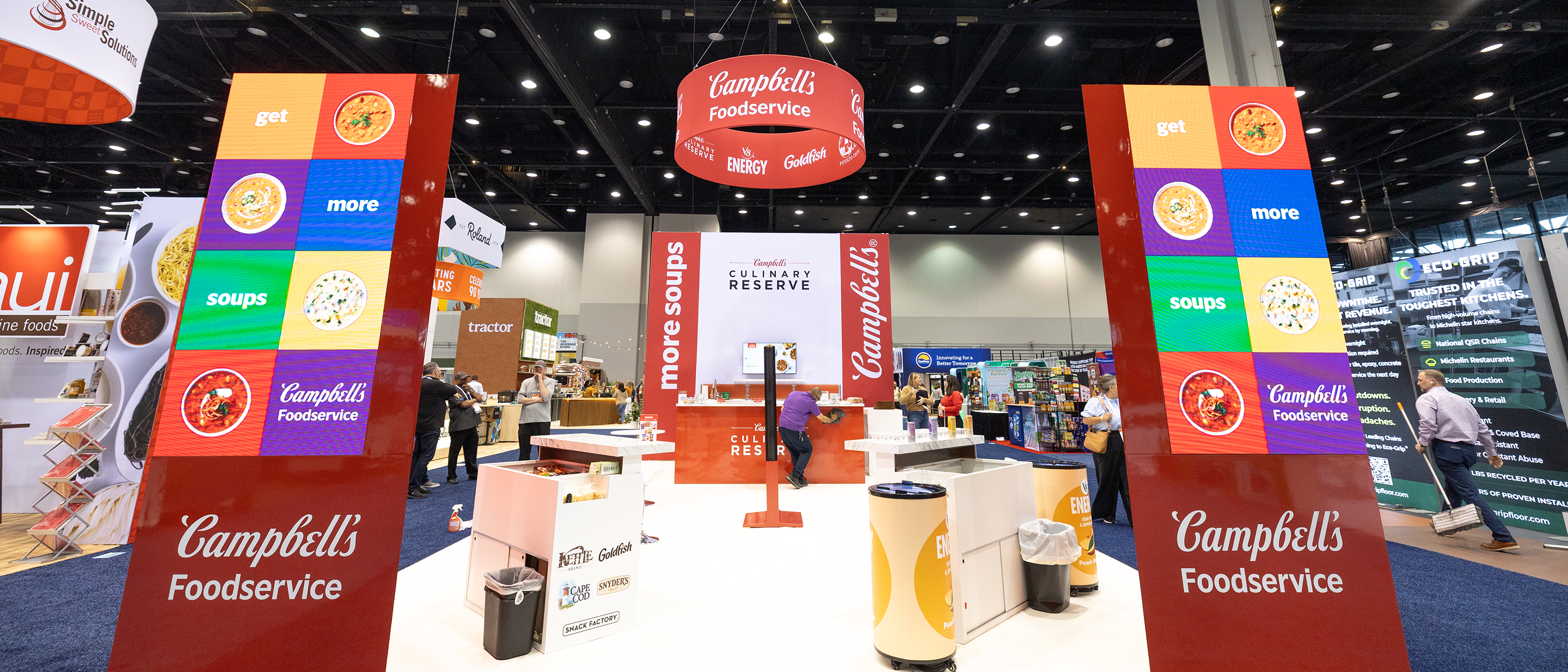 The Campbell's Foodservice booth awaits visitors before the National Restaurant Association 2026 Show begins